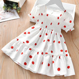 2-7Y Kids Girls Dress Summer Girls Sleeveless Chiffon Polka Dot Dress Princess Dress For Girl Children Clothing