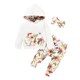 Blotona 2PCS Baby Boy Girl Flowers 3D Ear Hoodies Top Sweatshirt Ruffle Pants Clothes Outfit Set 0-24M