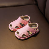 Soft Bottom Genuine Leather Infant Sandals: Anti-Collision Toddler Shoes "