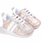Classic Sport Soft Sole Leather Baby Shoes: Multi-Color First Walker Crib Sneakers