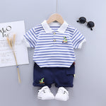 Summer Baby Boy Clothing Sets Fashion Bear Embroidery Short Sleeve T-shirt+Shorts Children 2Pcs Suit 1-5Y Girl Kids Sports Set