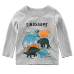 Cotton Boys T Shirts Spring Autumn Long Sleeve Tops Kids Dinosaur Sweatshirt Children Boy Shirts Clothing Boys Clothes