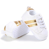 Classic Sport Soft Sole Leather Baby Shoes: Multi-Color First Walker Crib Sneakers