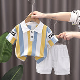 Summer Baby Boy Clothing Sets Fashion Bear Embroidery Short Sleeve T-shirt+Shorts Children 2Pcs Suit 1-5Y Girl Kids Sports Set