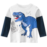 Cotton Boys T Shirts Spring Autumn Long Sleeve Tops Kids Dinosaur Sweatshirt Children Boy Shirts Clothing Boys Clothes