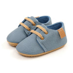 Retro Leather Baby Shoes: Multicolor Toddler Moccasins with Anti-Slip Rubber Sole