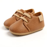 Retro Leather Baby Shoes: Multicolor Toddler Moccasins with Anti-Slip Rubber Sole