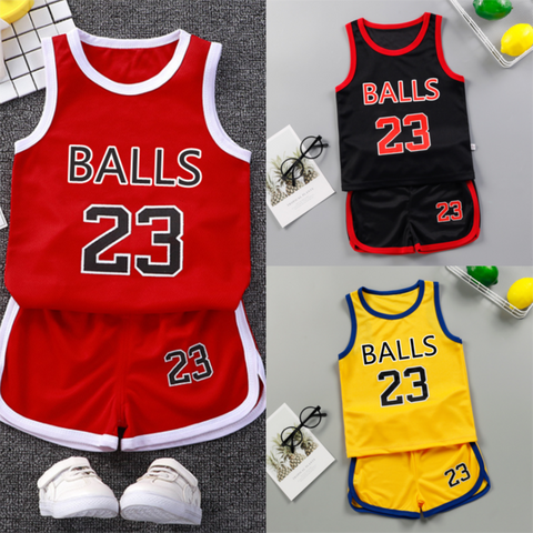 Boys Sports Basketball Summer Casual Children's Sport Sleeveless Vest+Shorts Clothes Set Baby Toddler Clothing For