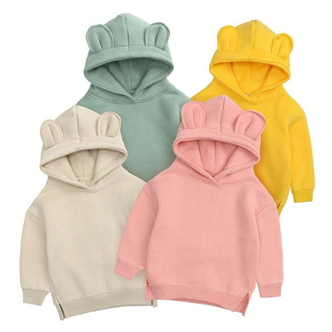 Baby Children's Hoodies for Girls & Boys Warm Winter Clothing Hoodie Autumn Plus Velvet Hooded Jumper Tops Kids Sweatshirts